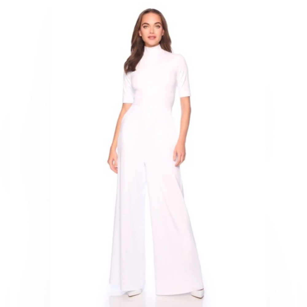 NWOT Susana Monaco Classic White Jumpsuit Large - Picture 2 of 5